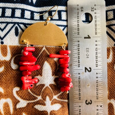 Bamboo coral earrings deals